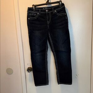 Silver Jeans Women's Dark Indigo Straight Leg Jeans